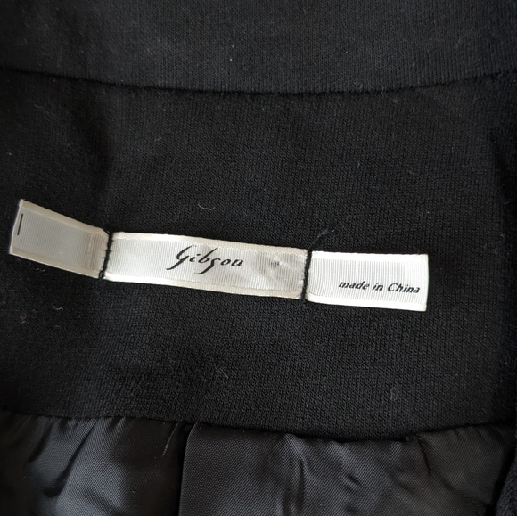 Gibson Black Blazer Jacket Flared Back Cinched Sleeves Women's Size Small - Picture 4 of 8
